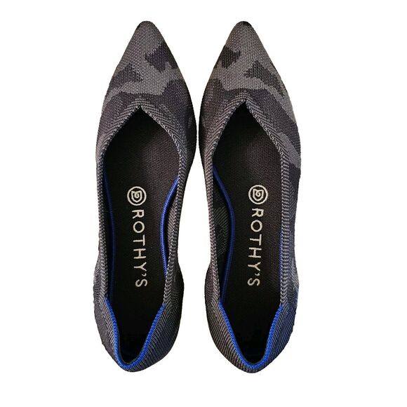 ROTHY’S “THE POINT” Camo Knit Pointed Toe Slip On Flats Women’s Size 7 - Picture 1 of 6